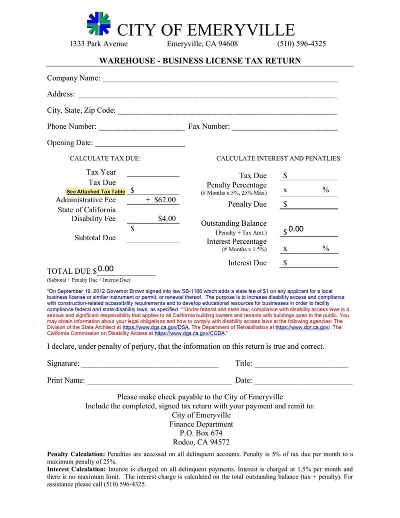 Large thumbnail of Business License Application Form - Dec 2020