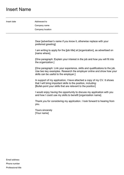 CV Cover Letter - page 2