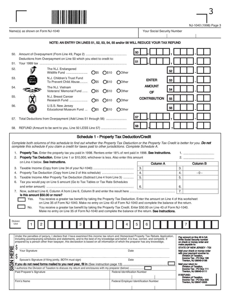 Thumbnail of Form NJ-1040 Income Tax Return - May 2007 - page 2