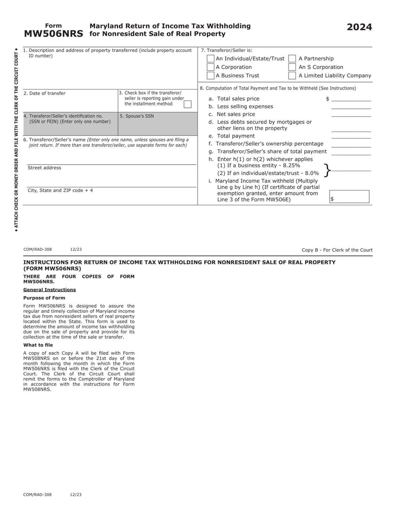 Large thumbnail of Form MW506NRS - 2024