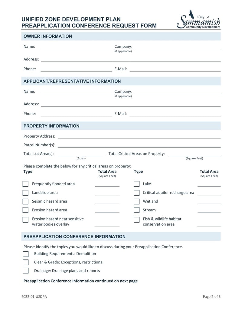 Large thumbnail of UZDP Preapplication Conference Request Form - May 2022