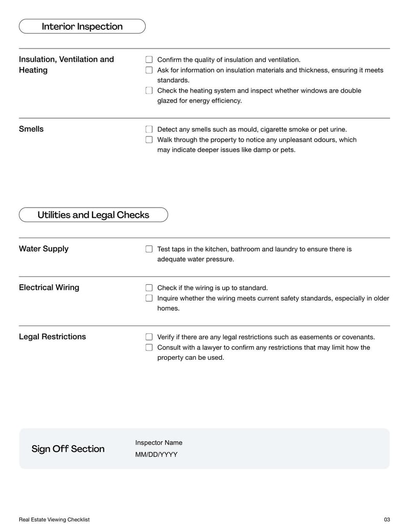 Real Estate Viewing Checklist for New Zealand to assess properties before renting or buying