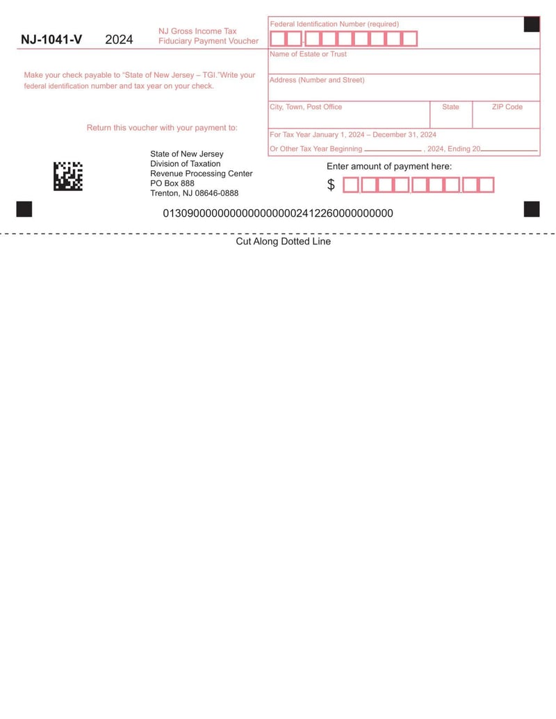 Large thumbnail of Form NJ-1041-V - 2024