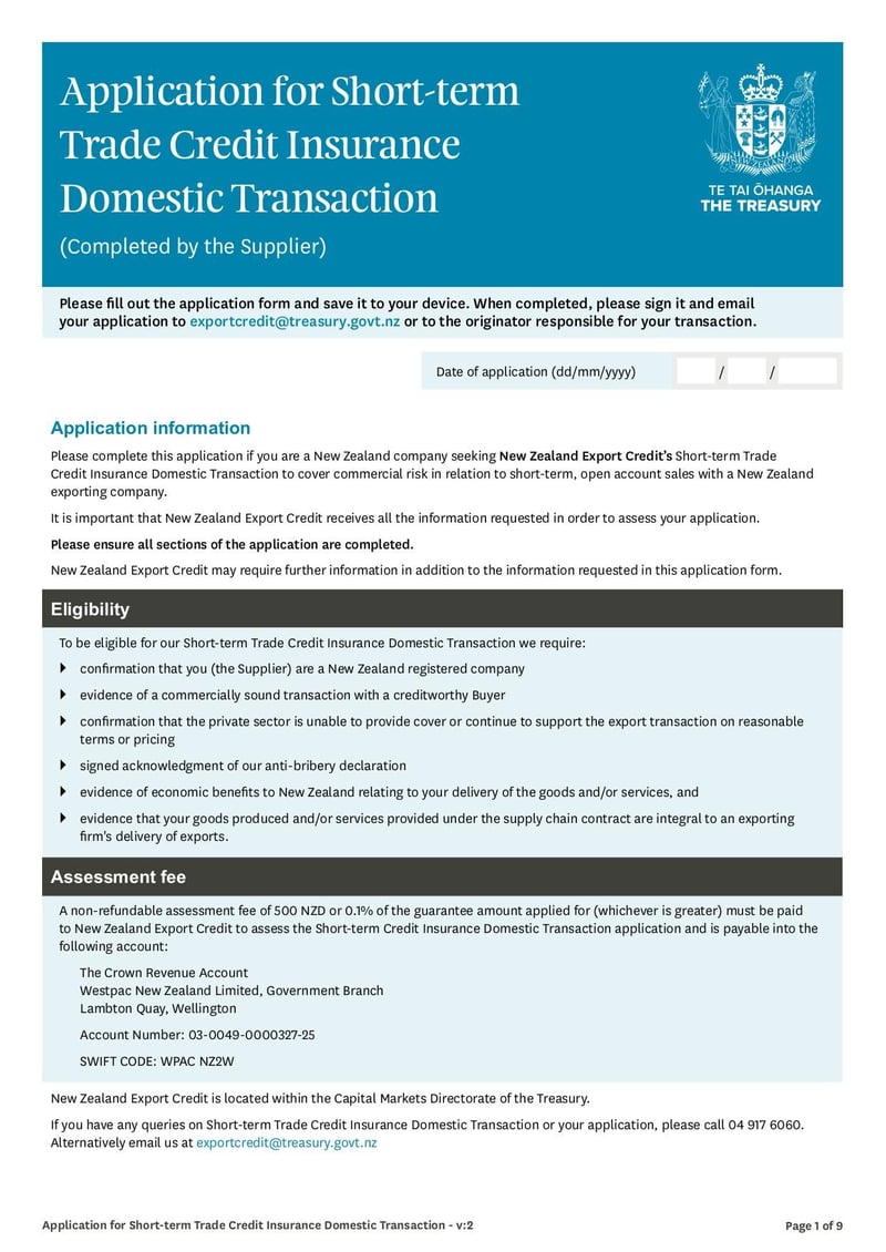 Large thumbnail of Domestic Transaction Short Term Trade Credit Insurance - Apr 2020