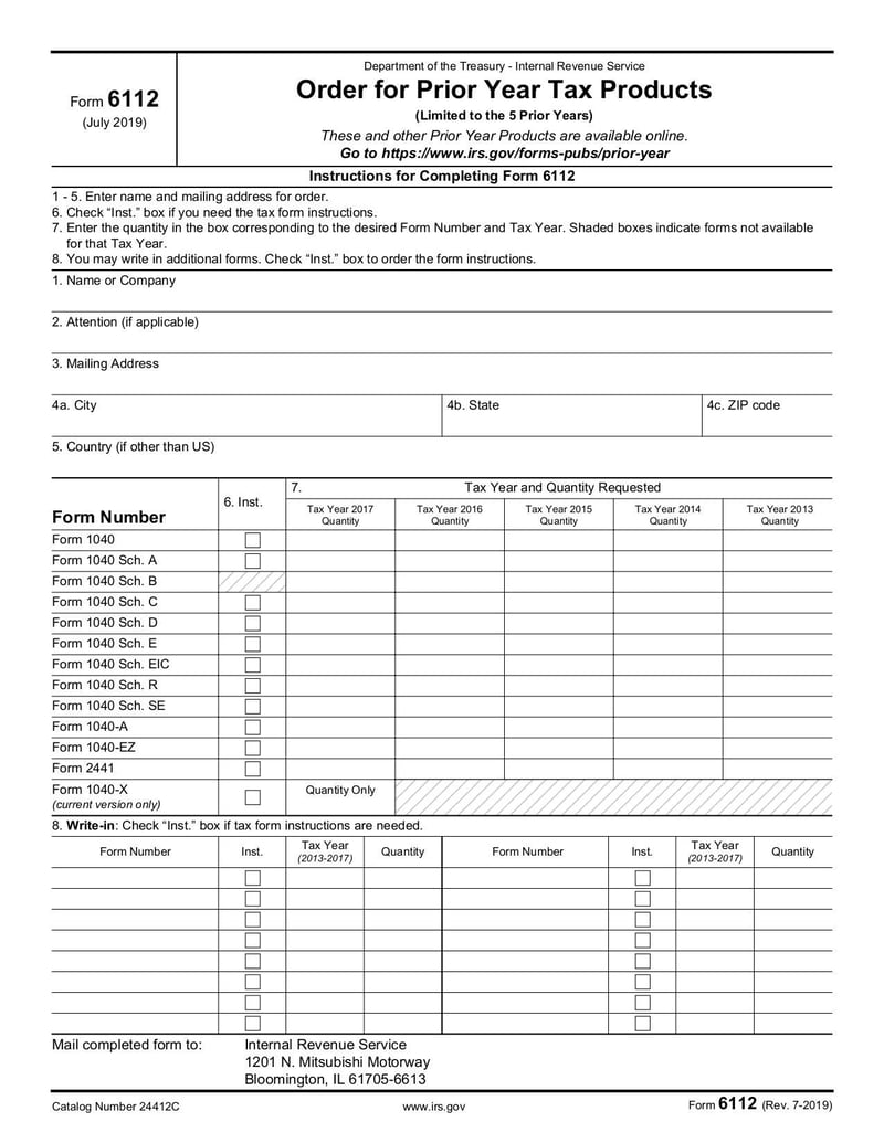 Large thumbnail of Form 6112 - Jul 2019