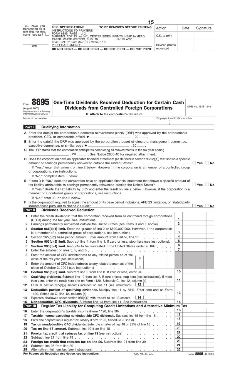 Large thumbnail of Form 8895 - Aug 2006