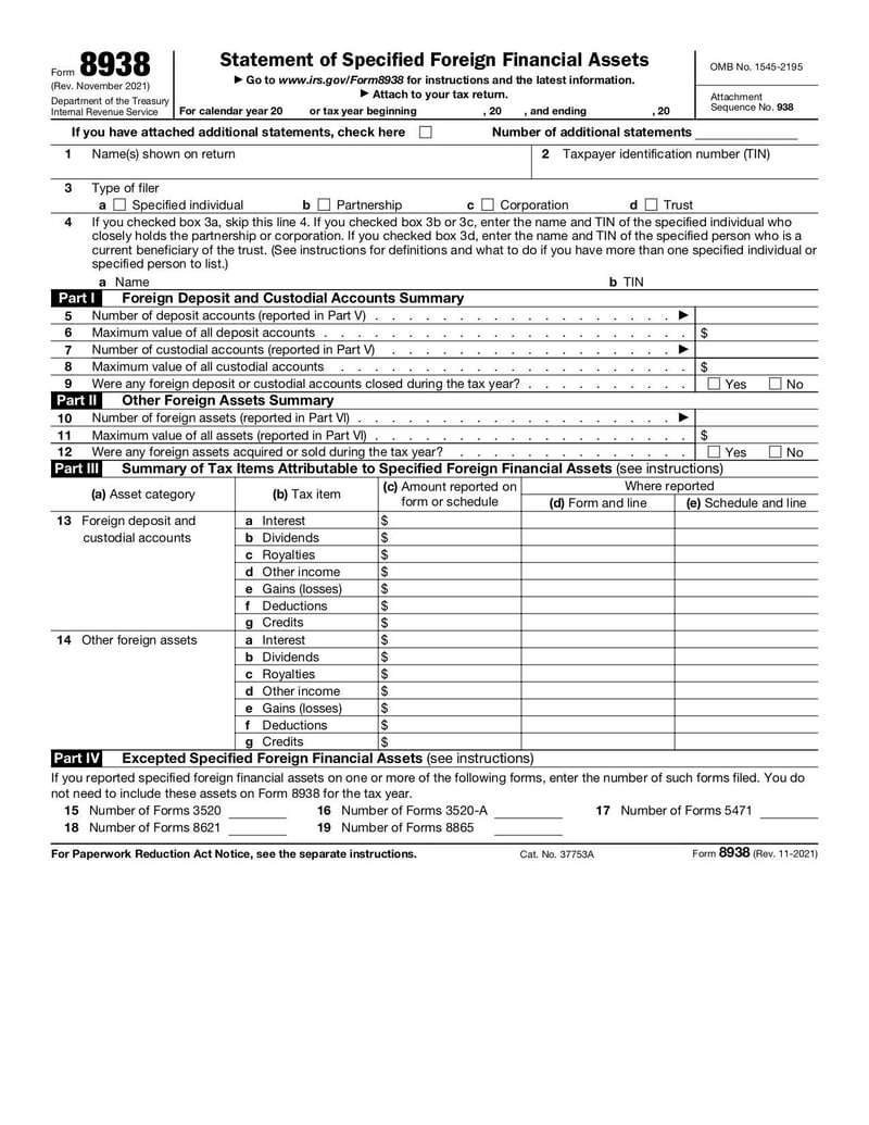 Large thumbnail of Form 8938 - Nov 2021