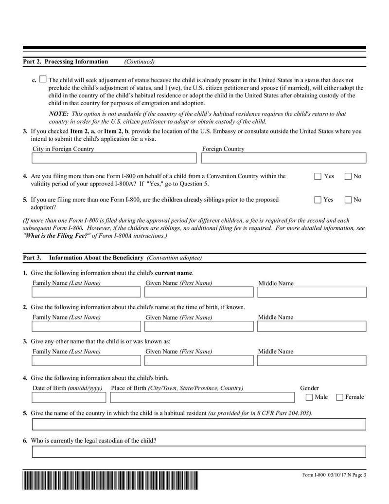 Large thumbnail of Form I-800 - Mar 2017