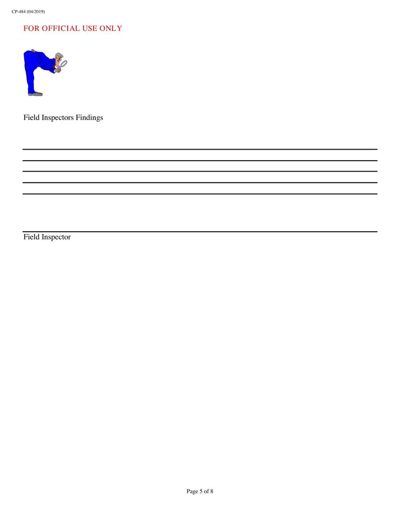 Large thumbnail of Form CP-484 (Apr 2019)