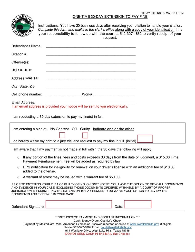 Large thumbnail of 30 Day Extension Mail-In Form - Aug 2021