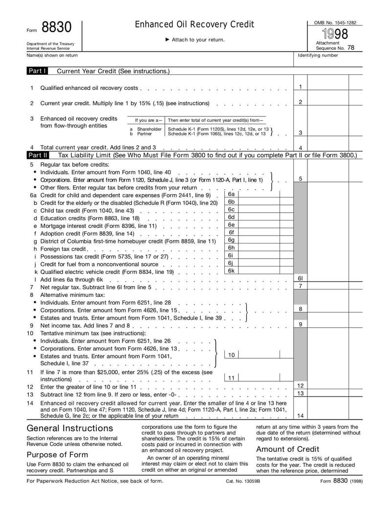 Large thumbnail of Form 8830 - Jan 1998