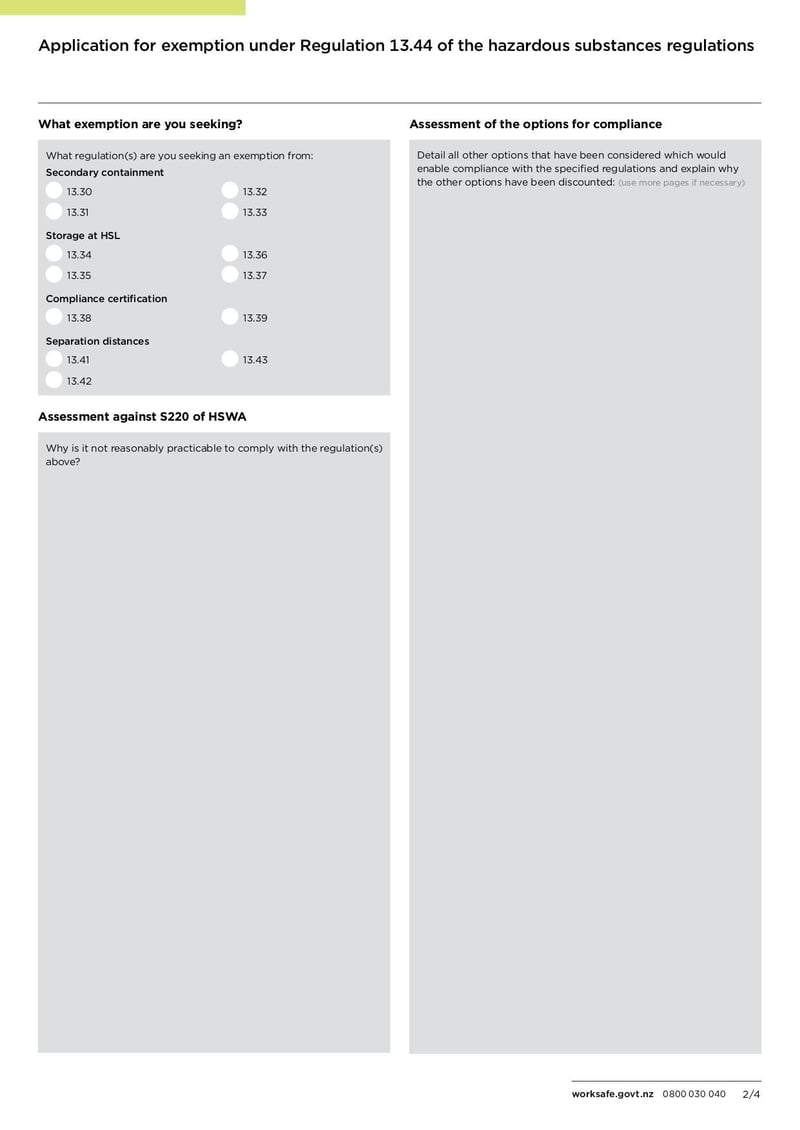 Large thumbnail of Application for Exemption Under Regulation 13-44 of the Hazardous Substances Regulations - Dec 2019