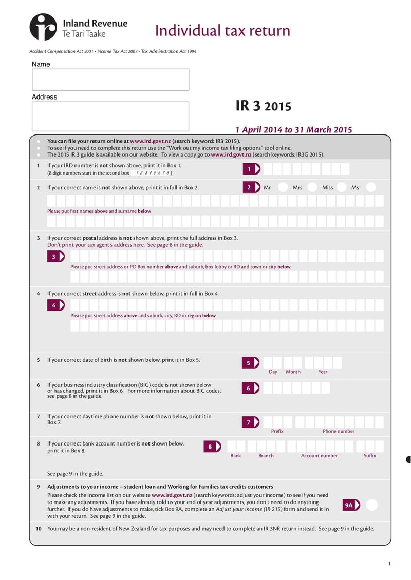 Large thumbnail of Form IR3 - Dec 2014