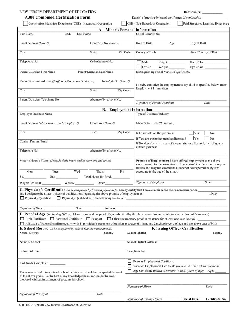 Large thumbnail of Form A300