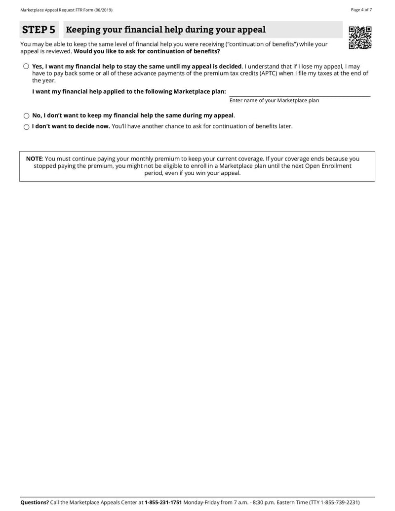 Large thumbnail of Marketplace Appeal Request FTR Form - Jun 2019