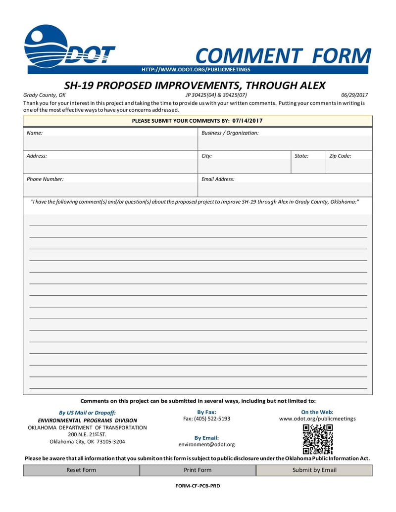 Large thumbnail of Comment Form - Jun 2017