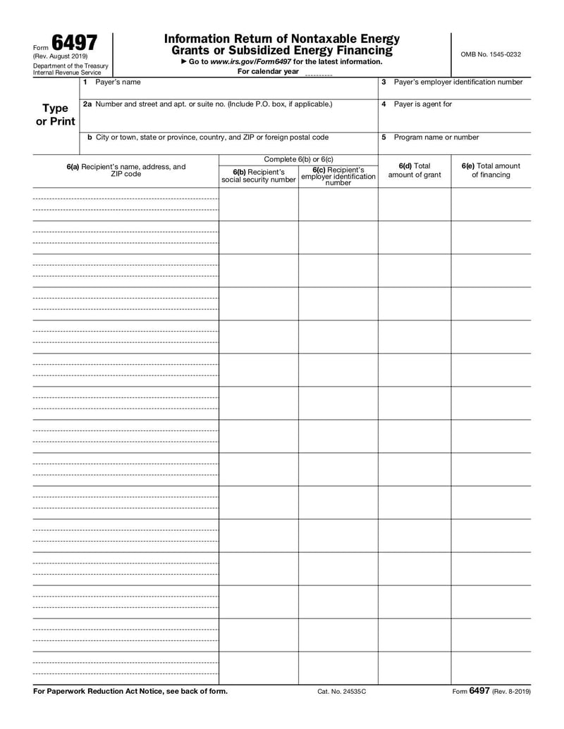 Thumbnail of Form 6497 - Sep 2019 - page 0