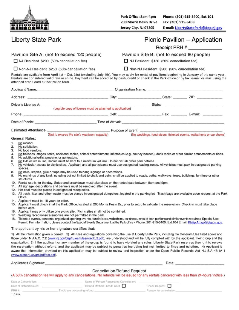 Large thumbnail of LSP Picnic Pavilion Information Sheet and Application - Nov 2019