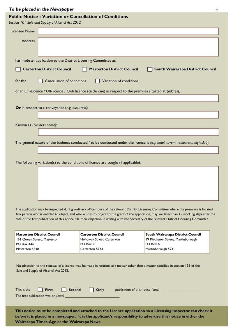 Large thumbnail of Application for Variation or Cancellation of Conditions - Sep 2018
