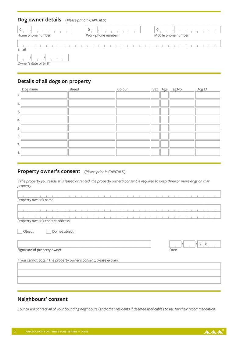 Large thumbnail of Application for Three Plus Permit Dogs - Jun 2022