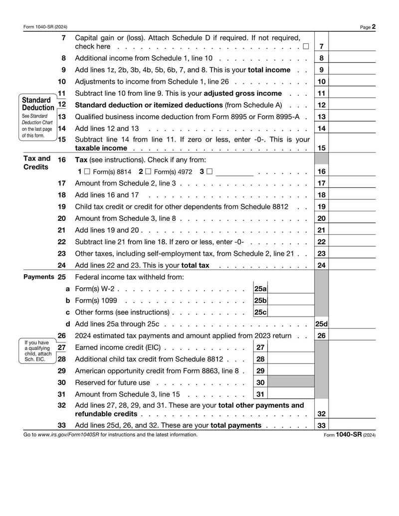 Large thumbnail of Form 1040 SR - 2024