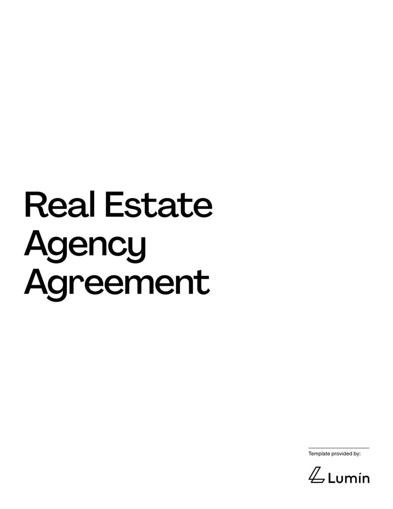 Real Estate Agency Agreement Template for defining the terms between property owners and real estate agents