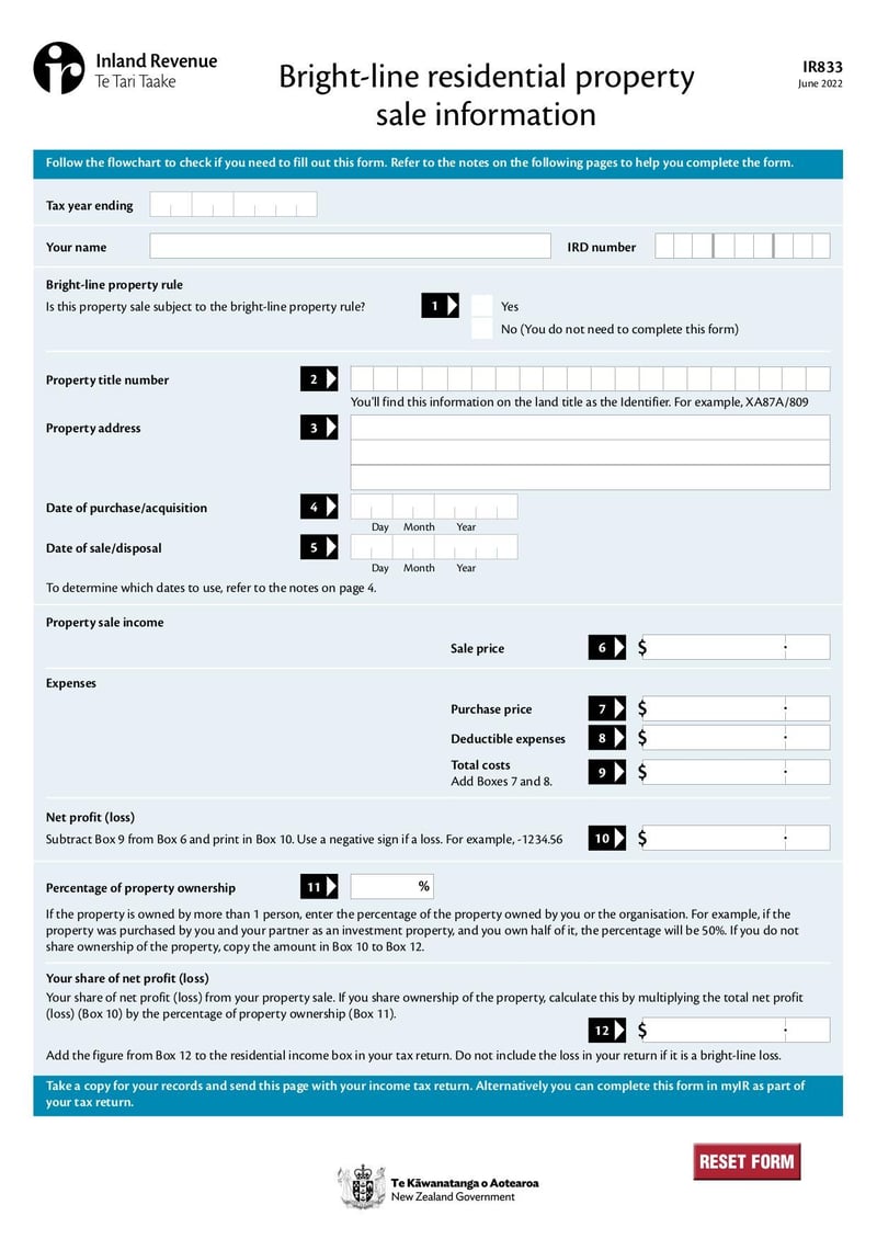 Thumbnail of Form IR833 - Jun 2022 - page 1