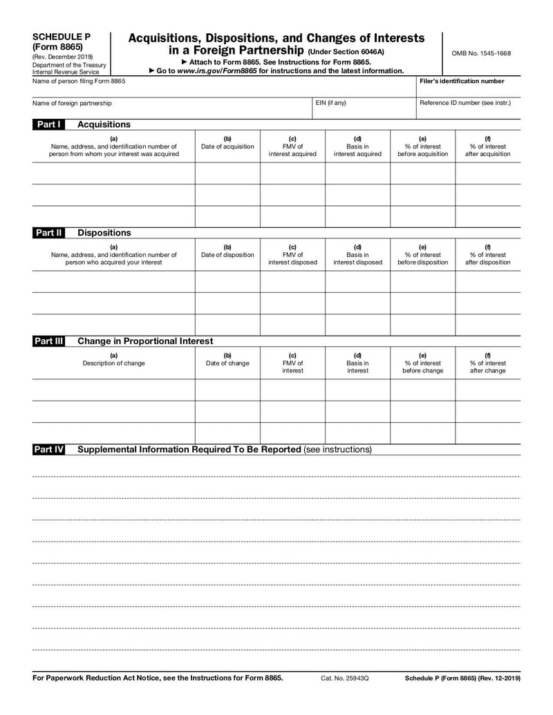 Large thumbnail of Form 8865 Schedule P - Dec 2019