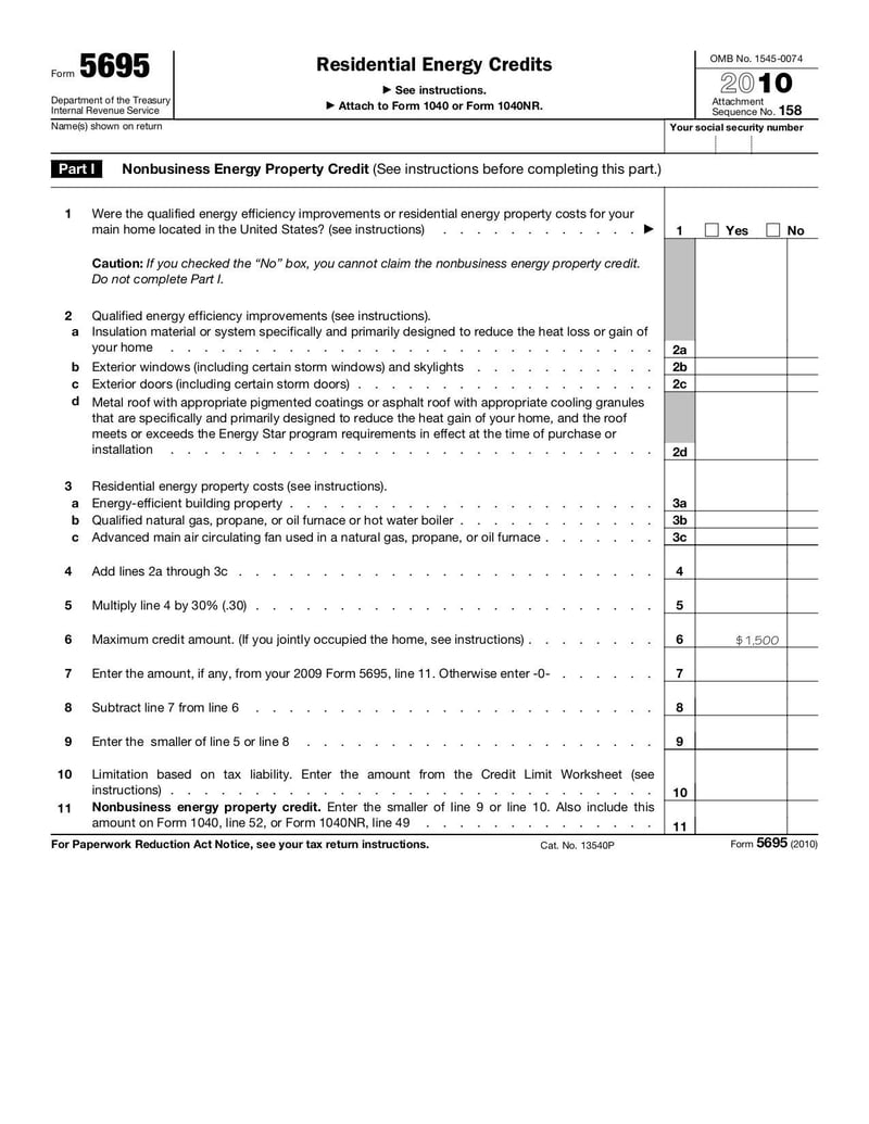 Thumbnail of Form 5695 - Jan 2011 - page 0