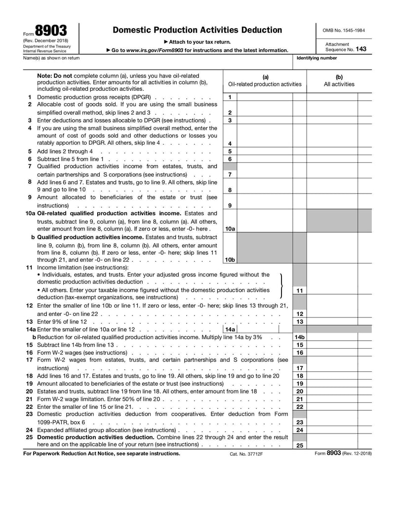 Large thumbnail of Form 8903 - Jan 2019