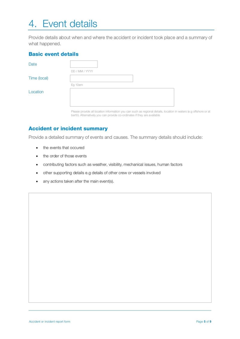 Large thumbnail of Accident or Incident Report Form - Sep 2017