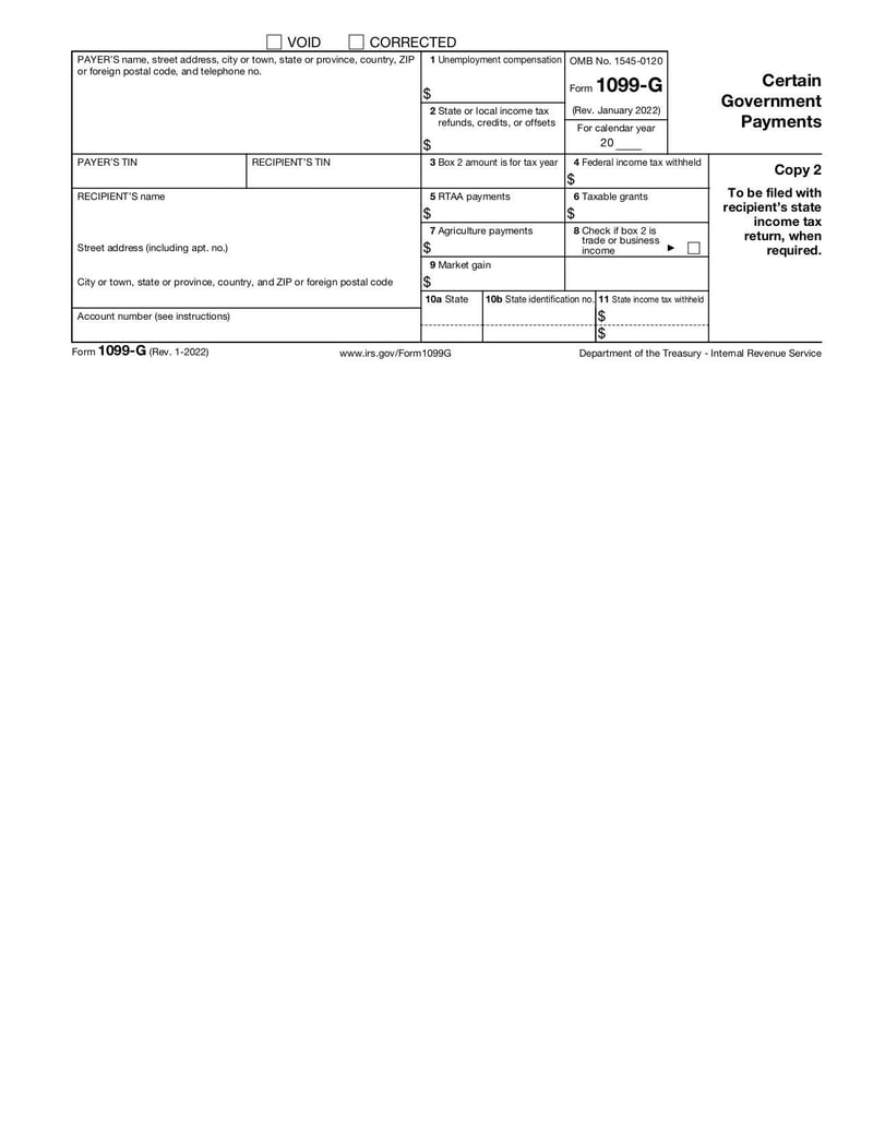 Large thumbnail of Form 1099-G - Jan 2022