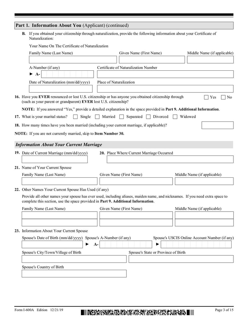 Large thumbnail of Form I-600A - Dec 2019