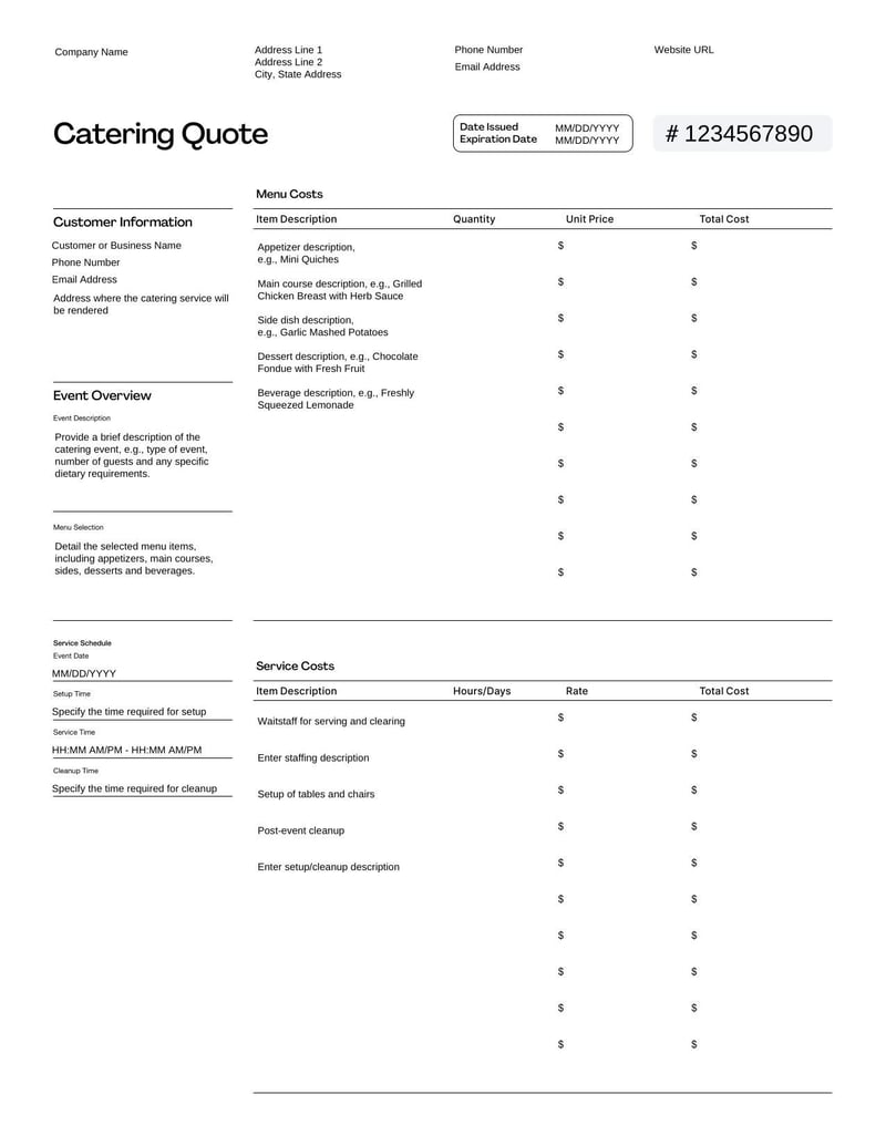 Large thumbnail of Catering Quote