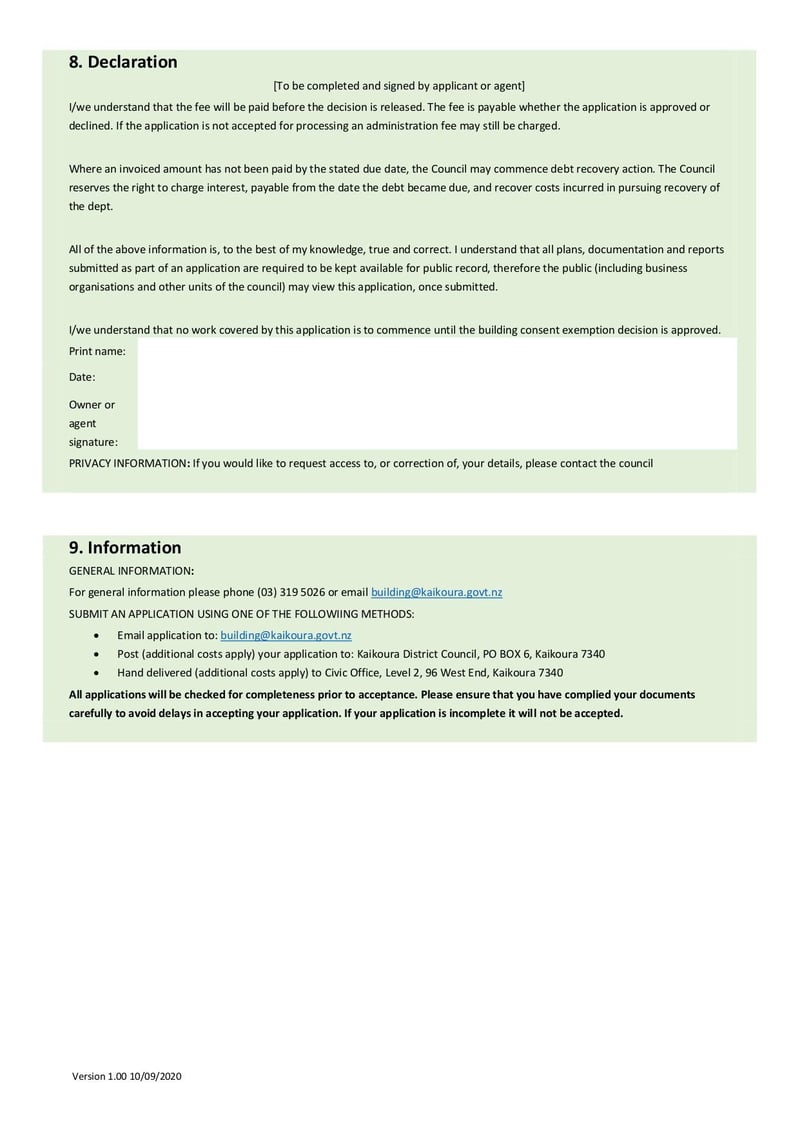 Large thumbnail of Application for Discretionary Exemption from Building Consent - Sep 2020