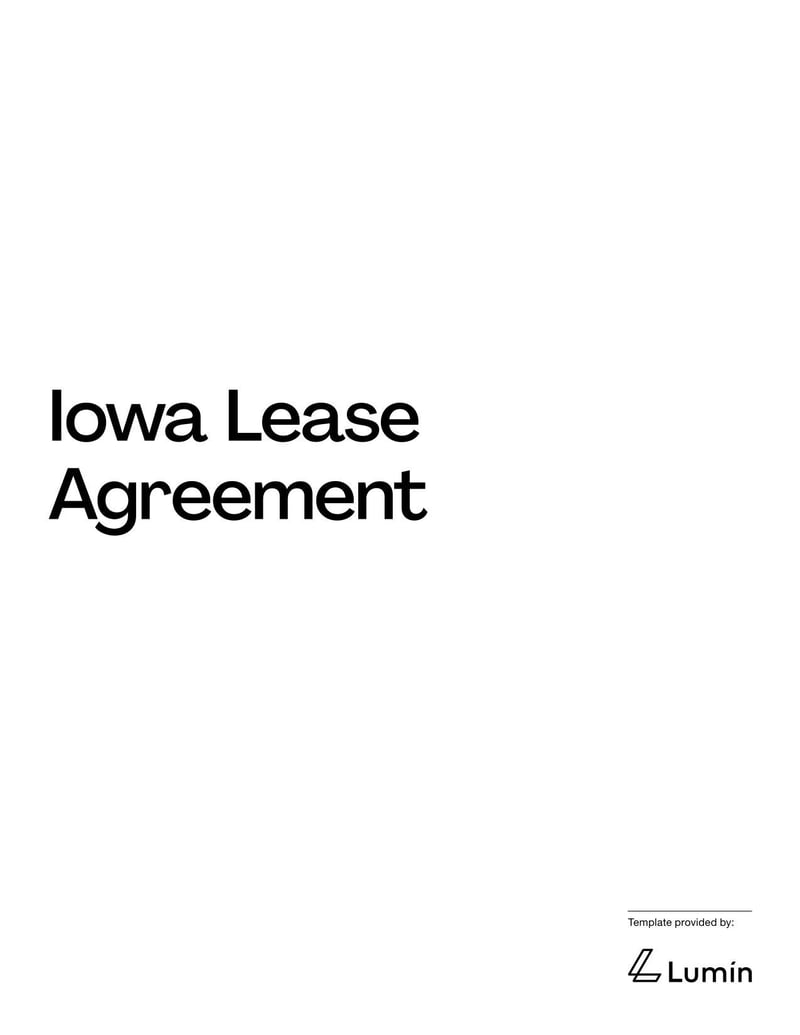 Iowa Lease Agreement document with landlord and tenant terms