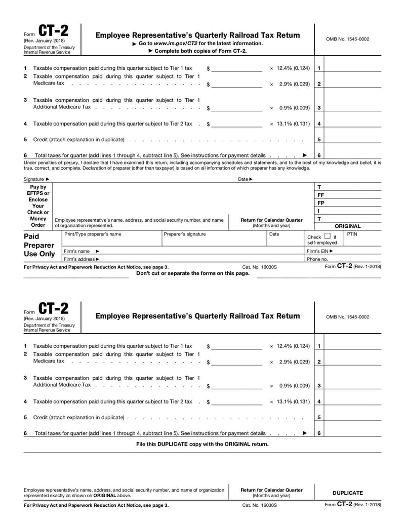Large thumbnail of Form CT-2 - Jan 2018