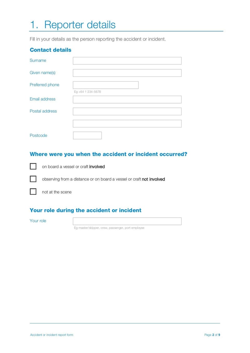 Large thumbnail of Accident or Incident Report Form - Sep 2017