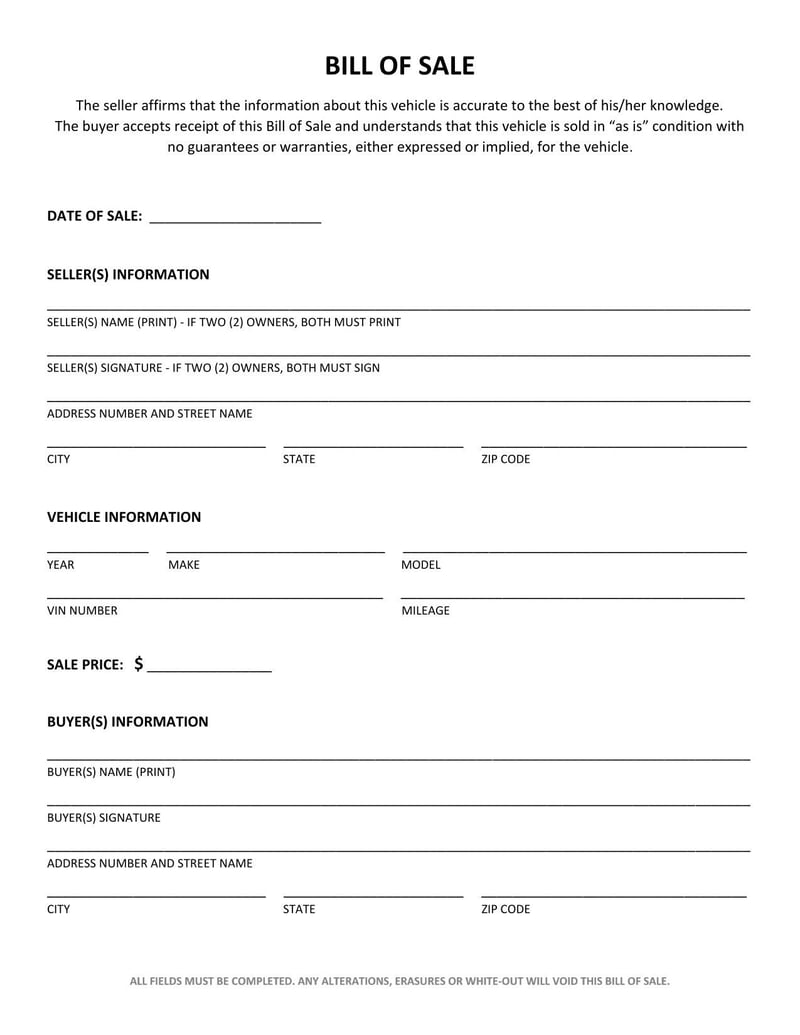 Rhode Island Vehicle Bill of Sale | Fill and sign with Lumin for Free Printable Atv Bill Of Sale