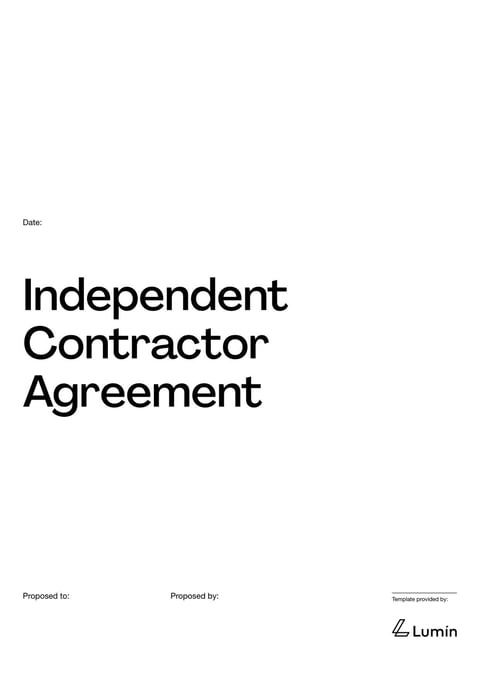 Independent Contractor Agreement | Fill and sign online with Lumin