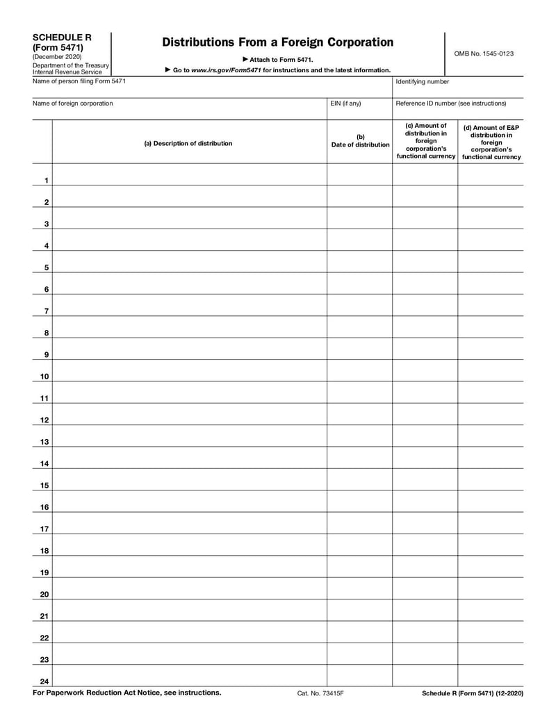 Large thumbnail of Schedule R (Form 5471) - Dec 2020