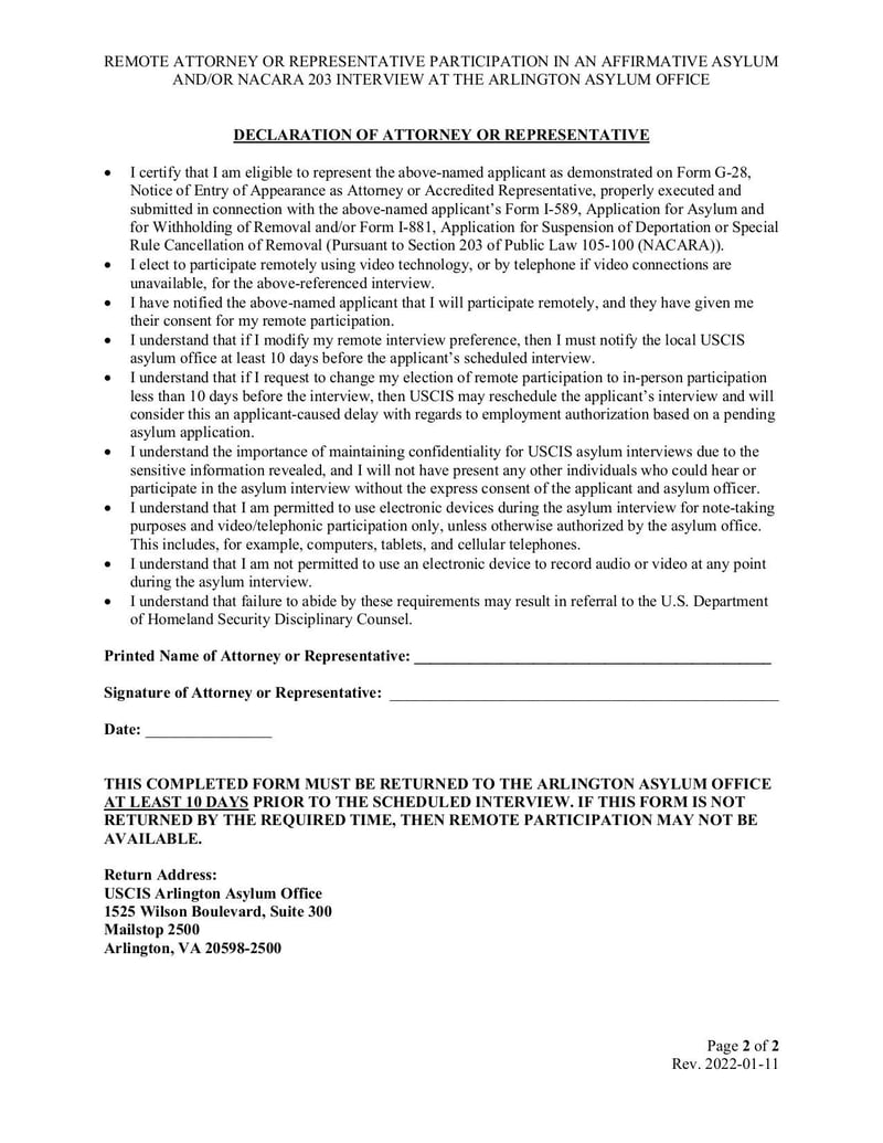 Large thumbnail of Arlington Attorney Representative Remote Interview Participation Opt-In Form - Nov 2022