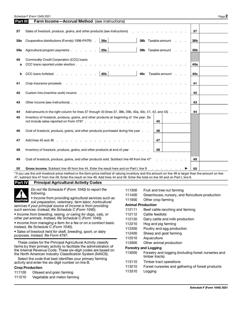 Large thumbnail of Schedule F (Form 1040) - Jan 2022