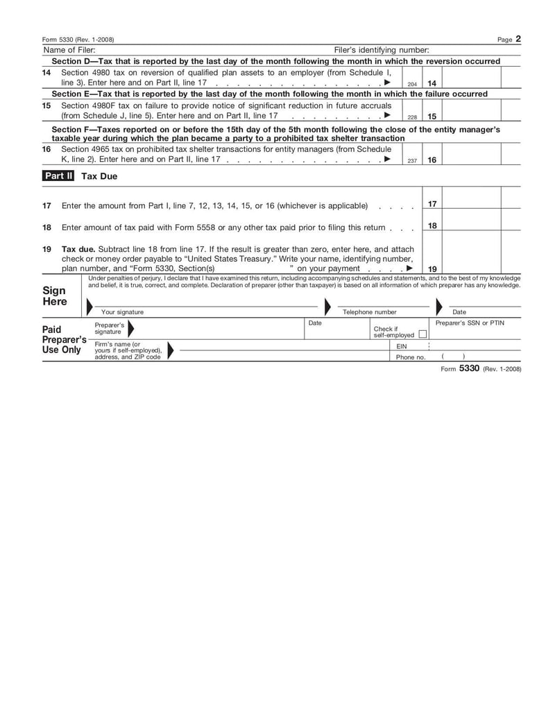 Large thumbnail of Form 5330 - Jan 2008