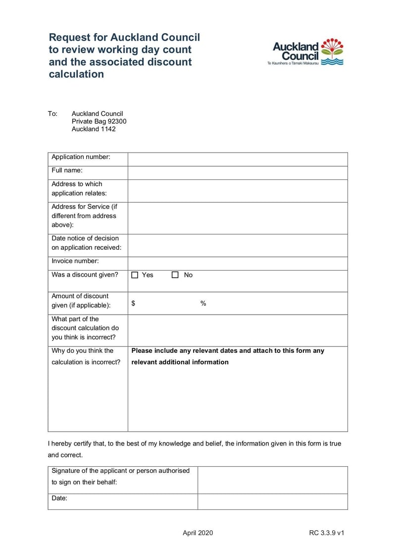 Large thumbnail of Working Day Count Review Form - Apr 2020