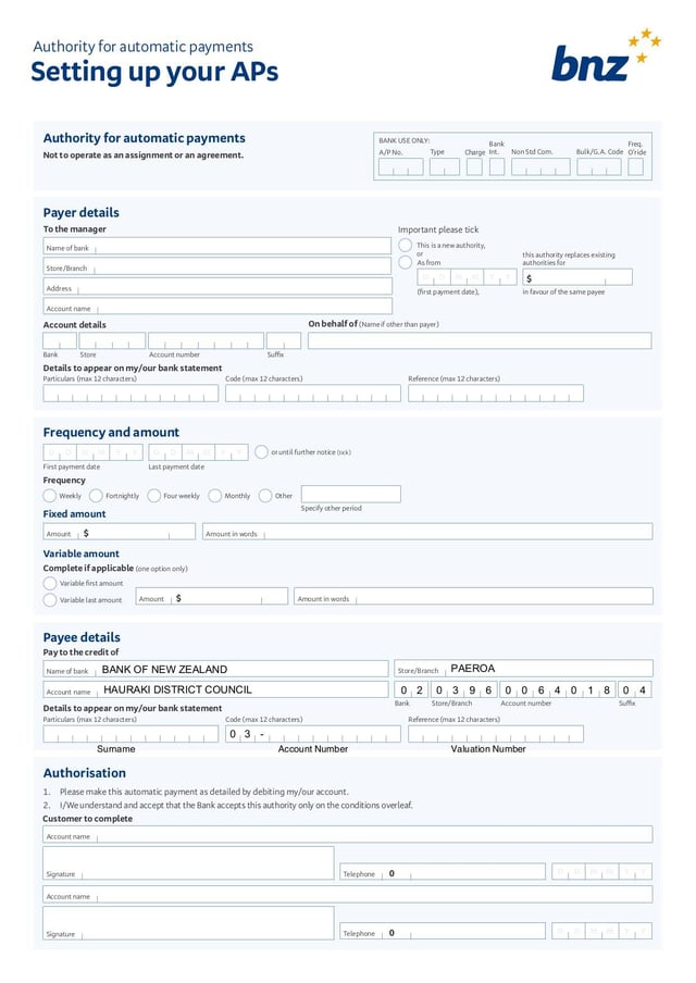 Authority for Automatic Payments | Fill and sign online with Lumin