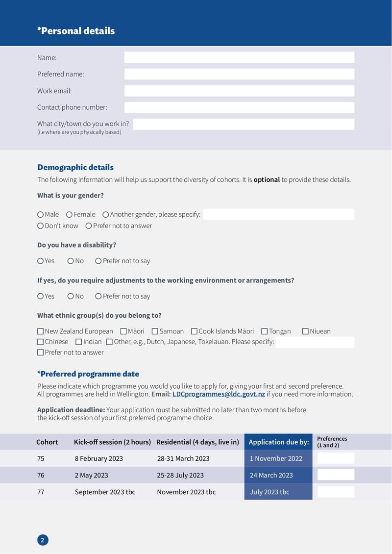 Large thumbnail of Leadership in Practice Application Form - Nov 2022