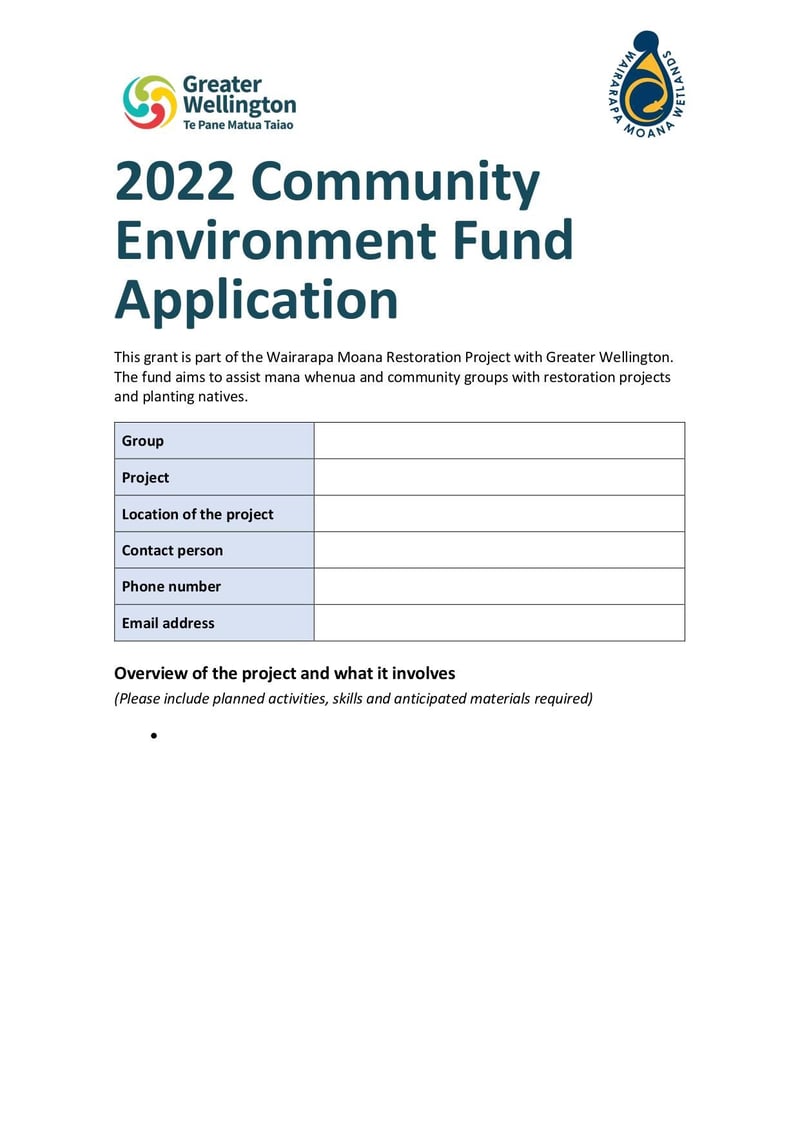 Large thumbnail of Community Environment Fund Application - Oct 2022