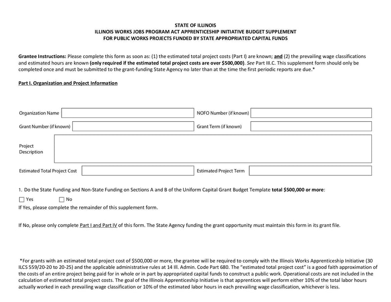Large thumbnail of IL Works Budget Supplement Form - May 2020