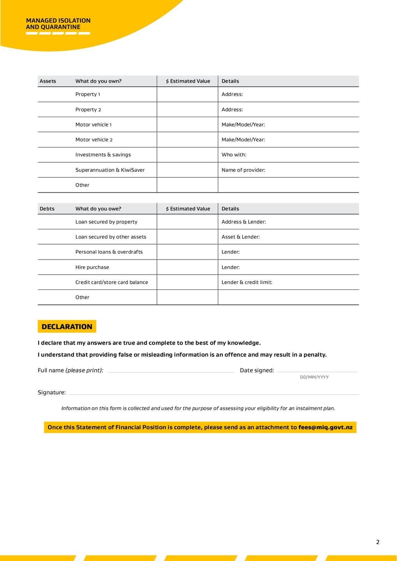 Large thumbnail of MIQ Statement of Financial Position Form - May 2022